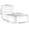 Cadre de lit sans matelas noir 100x200 cm bois massif de pin 