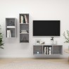 Ensemble de meuble TV 3 pcs Gris béton Bois d'ingénierie 