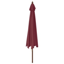Parasol de jardin avec mât en bois rouge bordeaux 400x273 cm 
