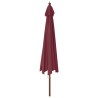 Parasol de jardin avec mât en bois rouge bordeaux 400x273 cm 