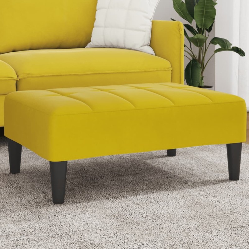 Repose-pied jaune 77x55x31 cm velours Repose-pied jaune 77x55x31 cm velours