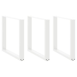 Pieds de table à manger en U 3 pièces Blanc 80 x (72-73) cm Acier 