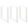 Pieds de table à manger en U 3 pièces Blanc 80 x (72-73) cm Acier 