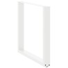 Pieds de table à manger en U 3 pièces Blanc 80 x (72-73) cm Acier 