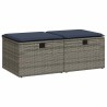 Salon de jardin 2 pcs avec coussins gris résine tressée acacia 