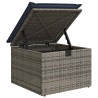 Salon de jardin 2 pcs avec coussins gris résine tressée acacia 