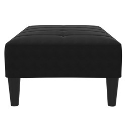 Repose-pied noir 77x55x31 cm velours 
