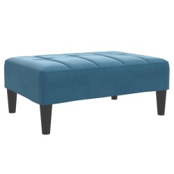 Repose-pied bleu 77x55x31 cm velours 