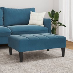 Repose-pied bleu 77x55x31 cm velours 