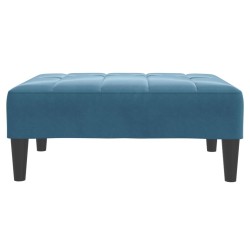 Repose-pied bleu 77x55x31 cm velours 