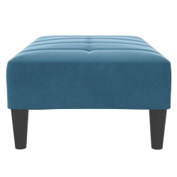 Repose-pied bleu 77x55x31 cm velours 