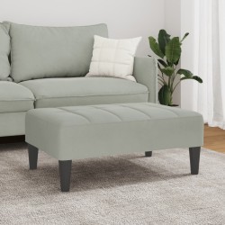 Repose-pied gris clair 77x55x31 cm velours 