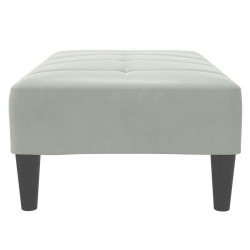 Repose-pied gris clair 77x55x31 cm velours 