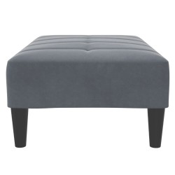 Repose-pied gris foncé 77x55x31 cm velours 