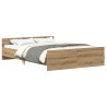 Cadre de lit sans matelas chêne artisanal 140x190 cm 
