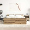 Cadre de lit sans matelas chêne artisanal 140x190 cm 