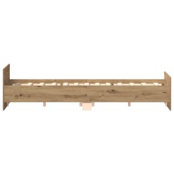 Cadre de lit sans matelas chêne artisanal 140x190 cm 