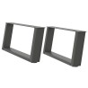 Pieds de table basse en U 2 pièces Anthracite 60 x (30-31) cm Acier 