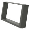 Pieds de table basse en U 2 pièces Anthracite 60 x (30-31) cm Acier 