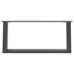 Pieds de table basse en U 2 pièces Anthracite 60 x (30-31) cm Acier 