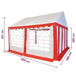 Couverture de chapiteau 4x4 m Rouge et blanc 