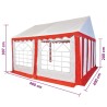 Couverture de chapiteau 4x4 m Rouge et blanc 