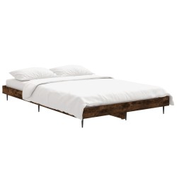 Cadre de lit sans matelas chêne fumé 120x190 cm bois ingénierie 