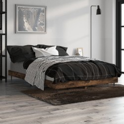 Cadre de lit sans matelas chêne fumé 120x190 cm bois ingénierie 