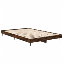 Cadre de lit sans matelas chêne fumé 120x190 cm bois ingénierie 