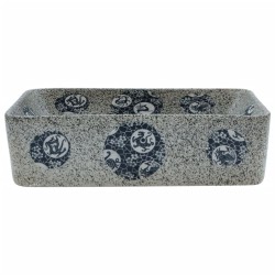Vasque à poser multicolore rectangulaire 46x35,5x13cm céramique 