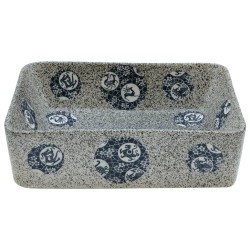 Vasque à poser multicolore rectangulaire 46x35,5x13cm céramique 