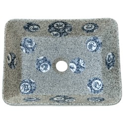Vasque à poser multicolore rectangulaire 46x35,5x13cm céramique 