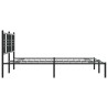 Cadre de lit métal sans matelas avec tête de lit noir 150x200cm 