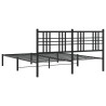 Cadre de lit métal sans matelas avec tête de lit noir 150x200cm 