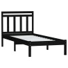 Cadre de lit sans matelas noir bois massif 