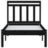 Cadre de lit sans matelas noir bois massif 