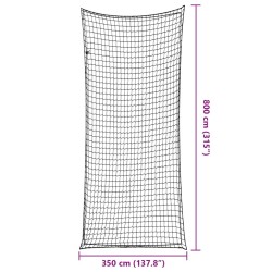 Filet pour remorque avec corde élastique noir 8x3,5 m PP 