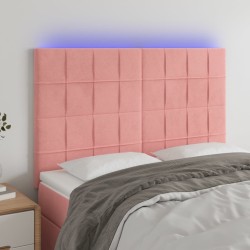 Tête de lit à LED Rose 144x5x118/128 cm Velours 