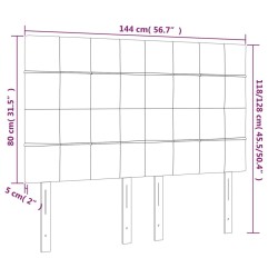 Tête de lit à LED Rose 144x5x118/128 cm Velours 