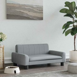 Lit pour chien gris clair 70x45x30 cm tissu 