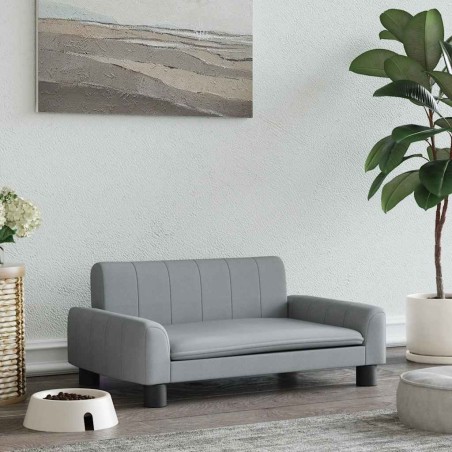 Lit pour chien gris clair 70x45x30 cm tissu 