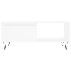 Table basse Blanc 90x50x36,5 cm Bois d'ingénierie 