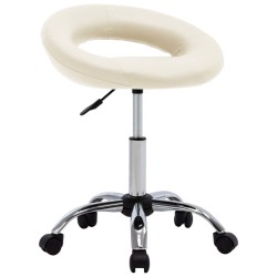 Chaise de salle à manger pivotante Crème Similicuir 