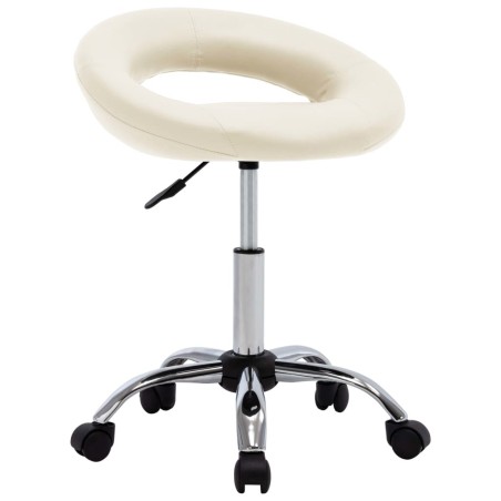 Chaise de salle à manger pivotante Crème Similicuir 