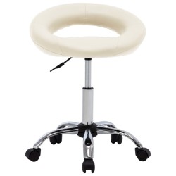 Chaise de salle à manger pivotante Crème Similicuir 