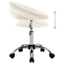 Chaise de salle à manger pivotante Crème Similicuir 