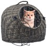 Cage de transport pour chats Gris 50x42x40 cm Saule naturel 