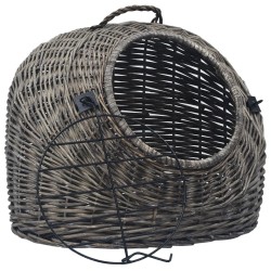 Cage de transport pour chats Gris 50x42x40 cm Saule naturel 