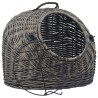 Cage de transport pour chats Gris 50x42x40 cm Saule naturel 