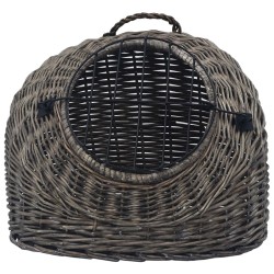 Cage de transport pour chats Gris 50x42x40 cm Saule naturel 